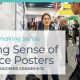 Image of student showing her science poster with graphic text that reads Making Sense of Science Posters