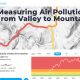 Image of Measuring Air Pollution from Valley to Mountain activity cover and graphic showing app map and timeline with measurements