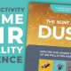 Image of The Hunt for Dust activity cover with graphic text that reads Free Activity Home Air Quality Science