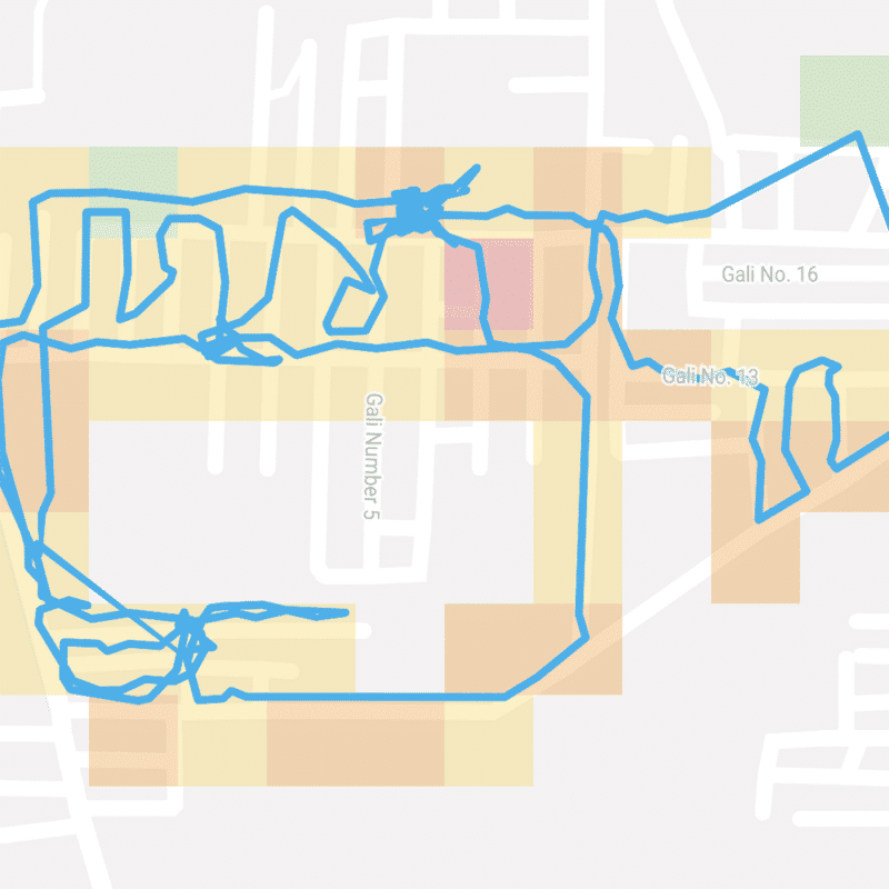 Image of app displaying a map with air quality measurements.