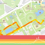 Image of app displaying a map and a timeline showing air quality measurements.